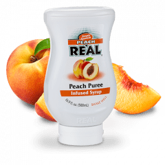 Real - Peach Puree Infused Syrup, 16.9 Oz, 6 Pack